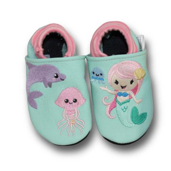 Krabbelschuhe Meerjungfrau, Delfin & Qualle